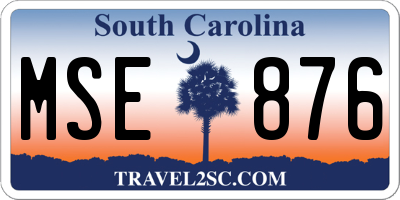 SC license plate MSE876