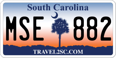 SC license plate MSE882