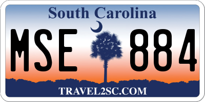 SC license plate MSE884