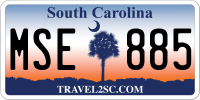 SC license plate MSE885