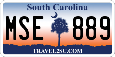 SC license plate MSE889