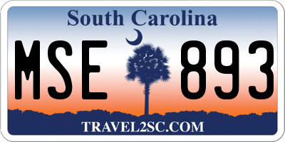 SC license plate MSE893