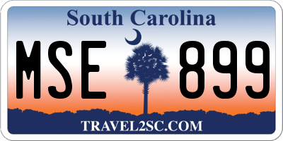 SC license plate MSE899