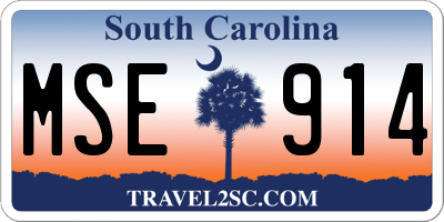 SC license plate MSE914