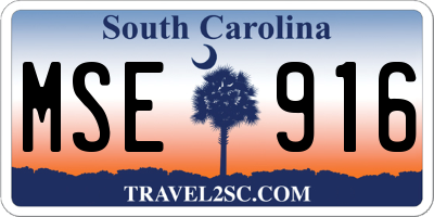 SC license plate MSE916