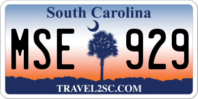 SC license plate MSE929