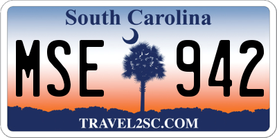 SC license plate MSE942