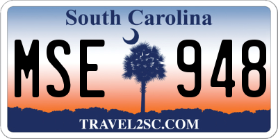 SC license plate MSE948