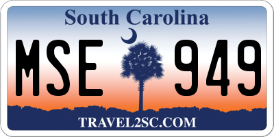 SC license plate MSE949
