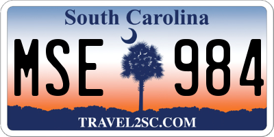 SC license plate MSE984