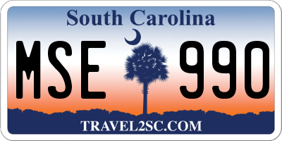 SC license plate MSE990