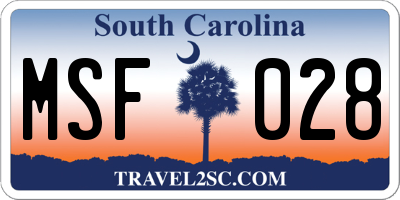 SC license plate MSF028