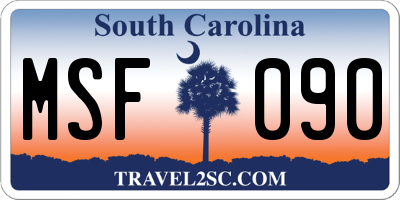 SC license plate MSF090