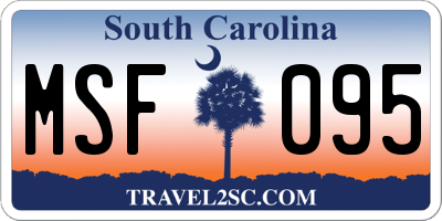 SC license plate MSF095