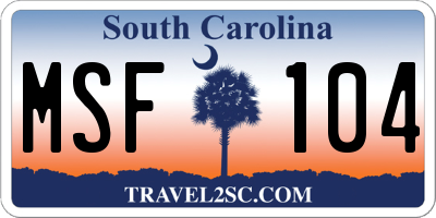 SC license plate MSF104