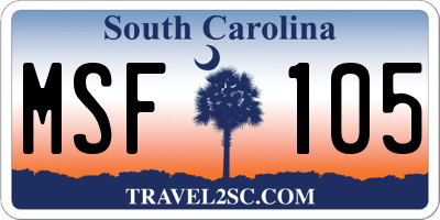 SC license plate MSF105