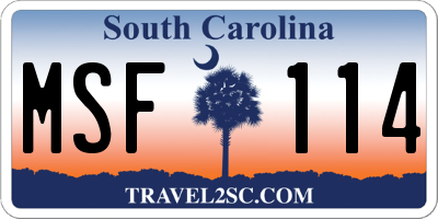SC license plate MSF114