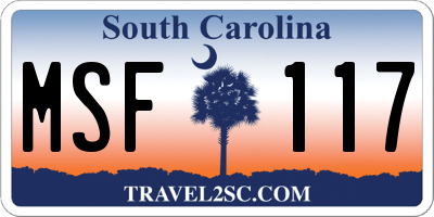 SC license plate MSF117