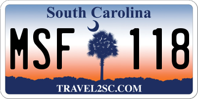 SC license plate MSF118