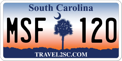 SC license plate MSF120
