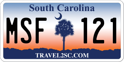 SC license plate MSF121