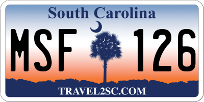 SC license plate MSF126