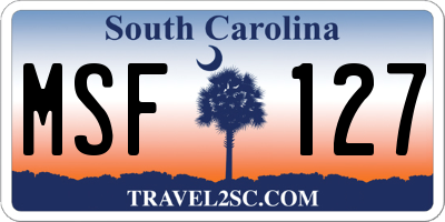 SC license plate MSF127