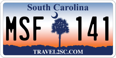 SC license plate MSF141