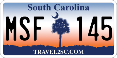 SC license plate MSF145