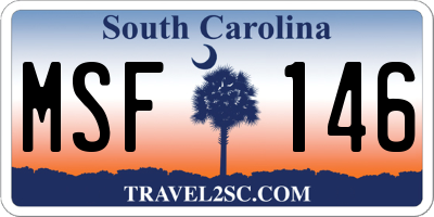 SC license plate MSF146