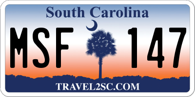 SC license plate MSF147