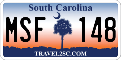 SC license plate MSF148
