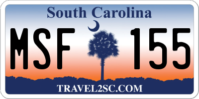 SC license plate MSF155