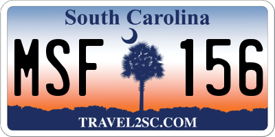 SC license plate MSF156