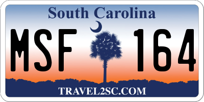 SC license plate MSF164