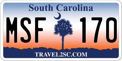 SC license plate MSF170