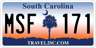 SC license plate MSF171