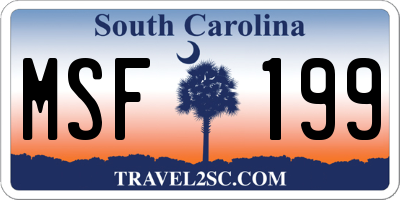SC license plate MSF199