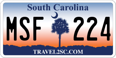 SC license plate MSF224