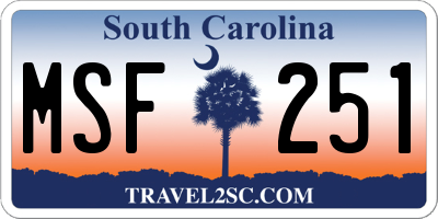 SC license plate MSF251