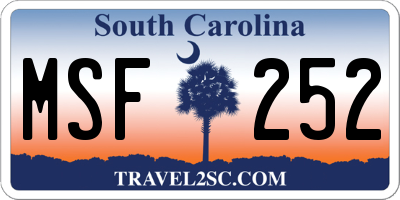 SC license plate MSF252