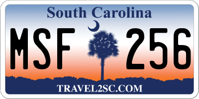 SC license plate MSF256