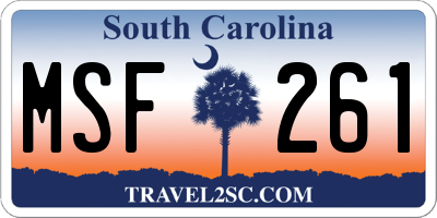 SC license plate MSF261