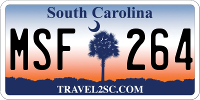 SC license plate MSF264