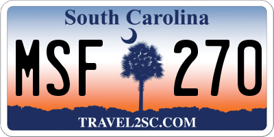 SC license plate MSF270