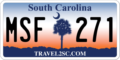 SC license plate MSF271
