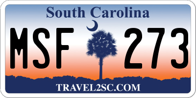 SC license plate MSF273