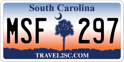 SC license plate MSF297
