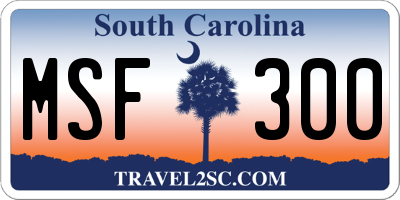 SC license plate MSF300