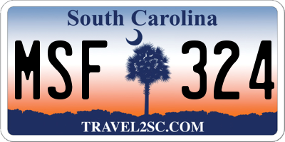 SC license plate MSF324